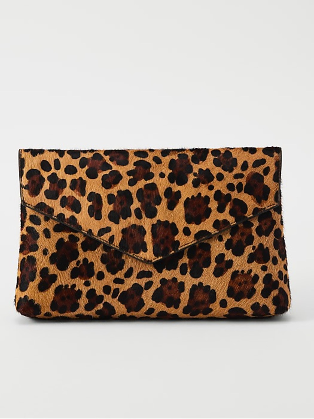 NWT Ann Taylor Weekend Haircalf Envelope Clutch In Leopard